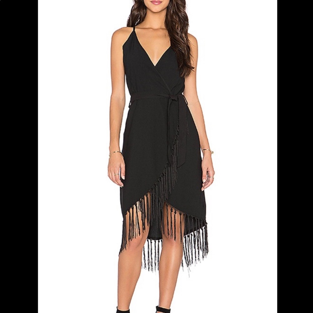 Fringe Wrap Dress in XS